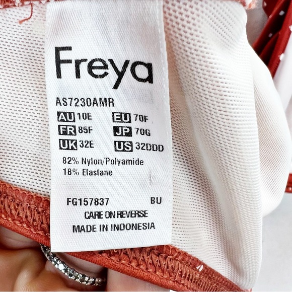 FREYA Ora Flounce Underwire Bikini Top and Bottoms Size 32DDD/M Amber Diamond - Picture 7 of 12